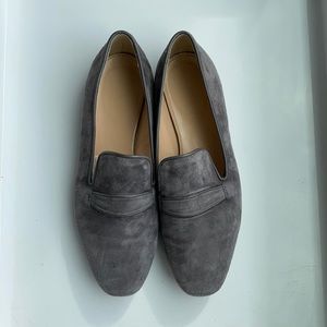 J.Crew Georgie gray suede penny loafers size 6